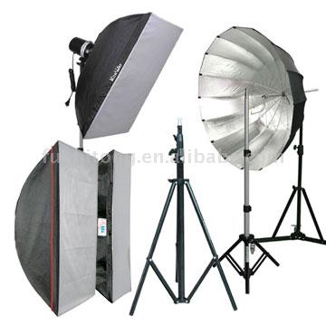  Tripod, Reflector Soft Boxes (Un trépied, un réflecteur Soft Boxes)