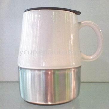  Ceramic Mug with Stainless Steel Base (Tasse en céramique avec l`acier inoxydable Base)
