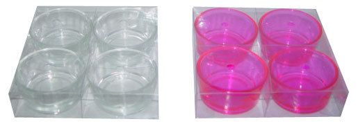  4pc Glass Tealight Holder Set (Porte-bougie en verre 4pc Set)