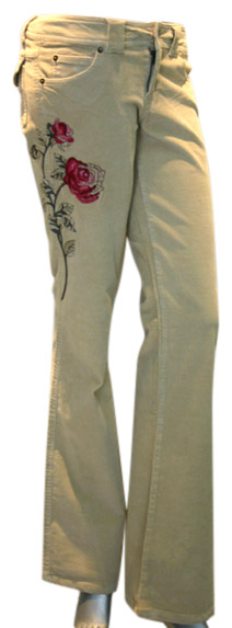  Ladies` Embroidery Corduroy Casual Pant (Женские Вышивка Corduroy Повседневный Pant)