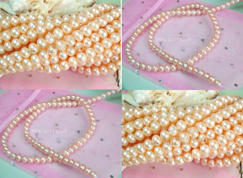  6~7mm Pink Freshwater Flat Pearls ( 6~7mm Pink Freshwater Flat Pearls)