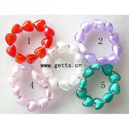  20mm Heart Lampwork Glass Beads Bracelet ( 20mm Heart Lampwork Glass Beads Bracelet)