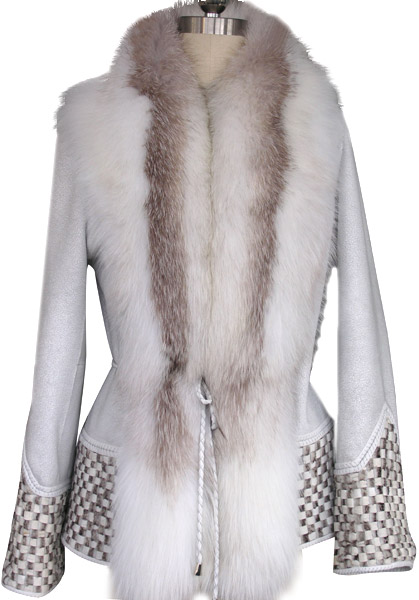  Ladies` Silver Crack Lamb Jacket