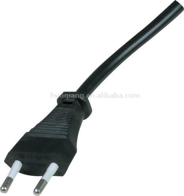 Europe Type Two Round-Pin Plug with Power Cable