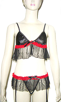  Sexy Underwear (Black with Red) (Sous-vêtements sexy (noir avec rouge))