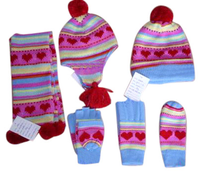 100% Acryl Jacquard-Schal, Mütze, Mitten & Flip-Handschuh Set (100% Acryl Jacquard-Schal, Mütze, Mitten & Flip-Handschuh Set)