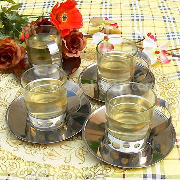  Stainless Steel and Glass Coffee / Tea Cup Sets (Нержавеющая сталь и стекло, кофе / чай Кубок наборы)