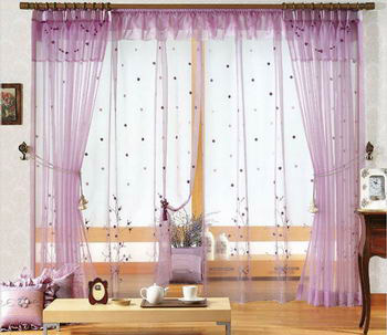  Embroidered Organdy Curtain