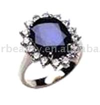  Sapphire and Zircon Alloy Finger Ring