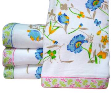  Printed Towel with Wide Border (Imprimé de serviettes de bain avec Wide frontaliers)