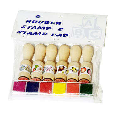  6pc Rubber Stamp & Stamp Pad ( 6pc Rubber Stamp & Stamp Pad)