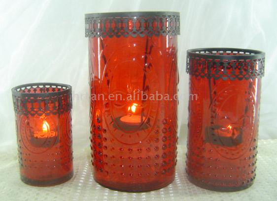  T-Light Candle Holder with Glass ( T-Light Candle Holder with Glass)