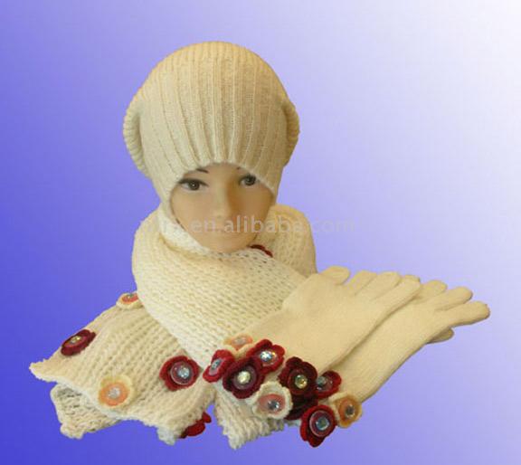  Knitted Hat, Scarf and Glove Set ( Knitted Hat, Scarf and Glove Set)