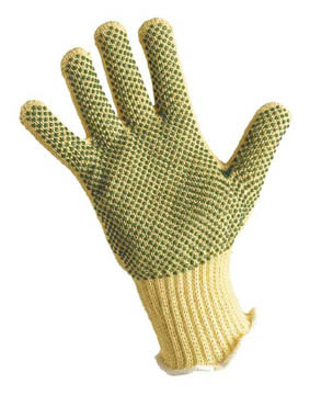  7 Gauge Kevlar Knitting Seamless Gloves with PVC Dots (7 Калибровочные кевлара Вязание бесшовные перчатки с ПВХ Dots)