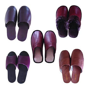  Men`s Leather Slippers (Мужские кожа тапочки)