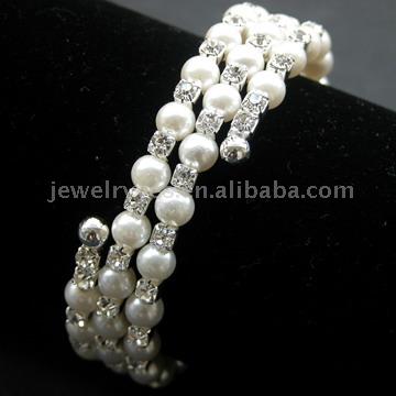  Rhinestone Pearl Stretch Bracelet ( Rhinestone Pearl Stretch Bracelet)