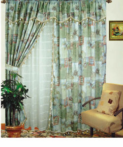  Double-layer Embroidered Sation Curtain (Double-couche rideau brodé Sation)