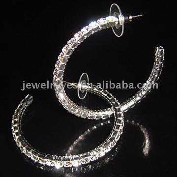  Fashion Clear Rhinestone Hoop Earring ( Fashion Clear Rhinestone Hoop Earring)