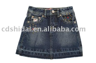 jean skirt with brand name (jean skirt with brand name)