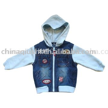 boys denim +t/c fleece jacket (джинсовые мальчики + T / C флис куртка)