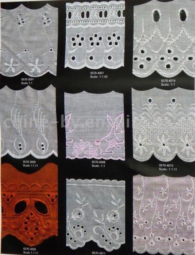 embroidered lace(TC Cloth and 100% cotton)