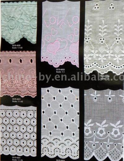 embroidered lace(TC Cloth and 100%cotton) (brodé dentelle (TC Tissu et 100% coton))