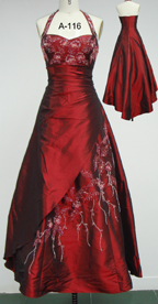 dress A-116(wine red). (Kleid A-116 (weinrot).)