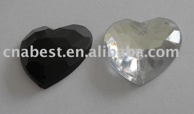 Acrylic Rhinestone for sewing - 28*30mm heart (Acrylic Rhinestone for sewing - 28*30mm heart)