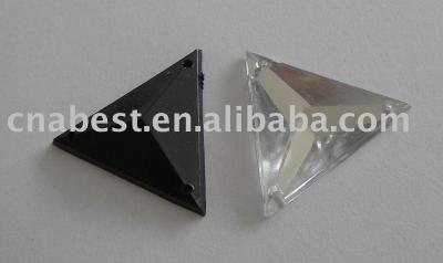Acrylic Rhinestone - 24mm triangle with 3 holes (Acryliques Stras - 24mm triangle avec 3 trous)