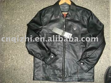 leather fashion coat (leather fashion coat)