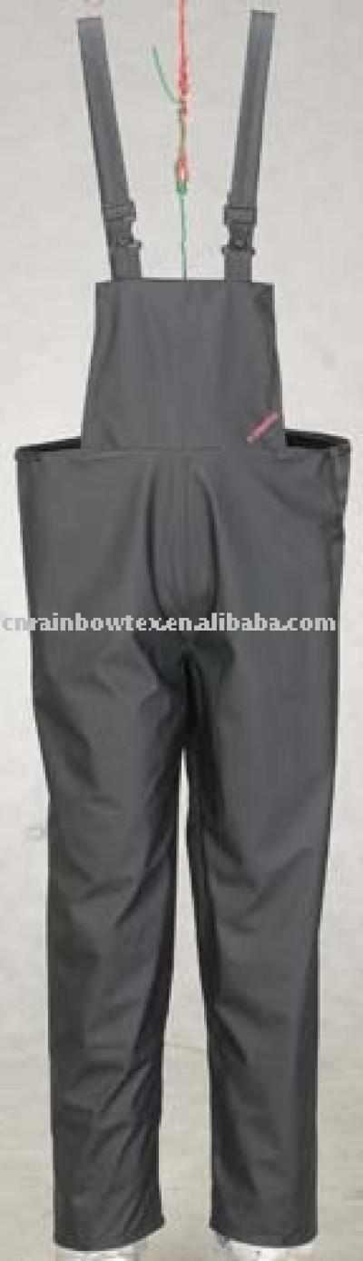 Stretchable PU bib pant (PU extensible bib pant)