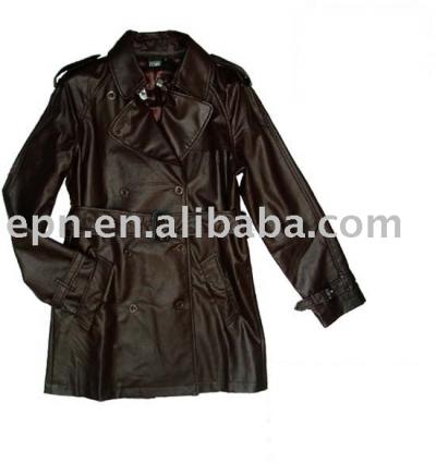 ladies` brand leather coat (Дамские брендом кожаном пальто)