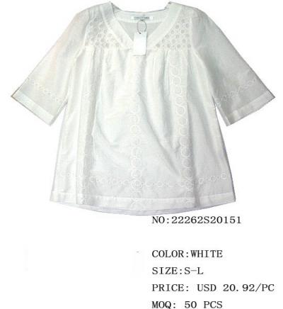 Ladies Fashionable Short Sleeve Blouse (Dames à la mode de blouses à manches courtes)