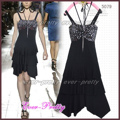 New Sexy Black Layers Cocktail Dress Ft-05079 (New Sexy Black Layers Cocktail Dress Ft-05079)