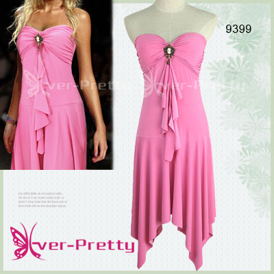 Sexy Pink Strapless Evening Dress He-09399 (Sexy Pink bretelles robe He-09399)