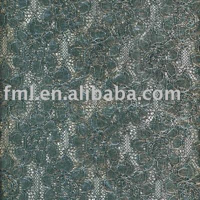 jacquard cotton lace with silvier foil with width 110cm