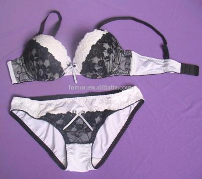 2 Colour laces Bra with Brief 8004-9004 (2 Colour laces Bra with Brief 8004-9004)