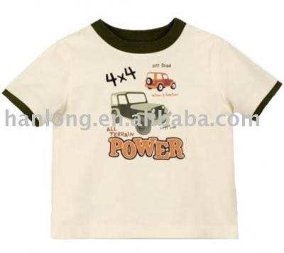 Kid`s lovely short sleeve t-shirt with car printing (Kid `s Lovely с коротким рукавом Футболка с автомобиля печати)