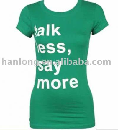 Lady`s fashion t-shirt with letter printing (Женская мода футболку с письмом печати)