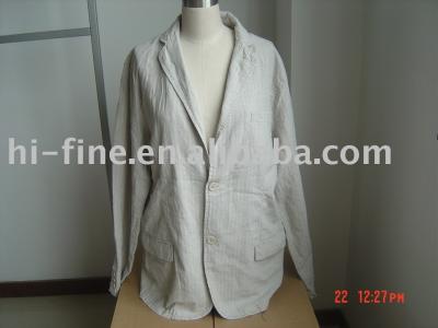 Men`s 55%Linen 45%Cotton Woven jacket