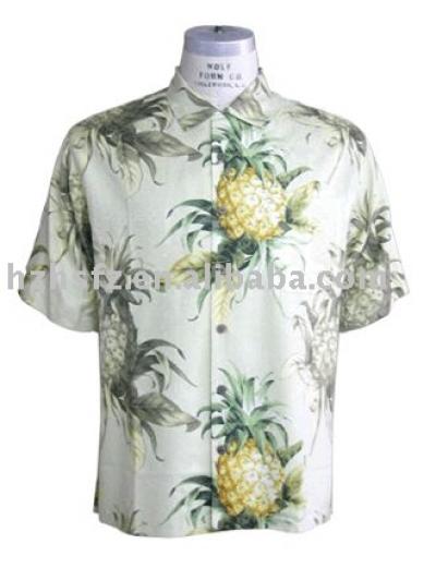 Pineapple Figured Short Sleeved Shirt (Pineapple Figured Short Sleeved Shirt)