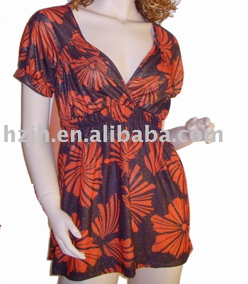 Ladies V-neck Dress (Ladies V-neck Dress)