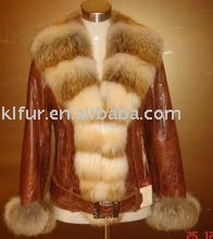 coat with SHEEP WITH GRASS FOX COLLAR (пальто с овцами с воротником FOX GRASS)