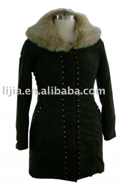 Ladies` Fur Collar Long Coat (Дамские меховой воротник Long Coat)