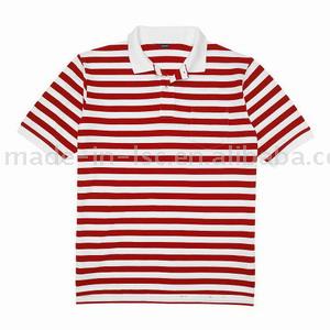 100% combed cotton striped POLO shirt (100% хлопок полосатый гребенку футболка-поло)