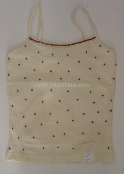 Ladies` Seamless Camisole With Wooden Beads (Ladies` Seamless Camisole With Wooden Beads)