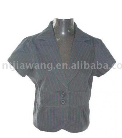 Ladies cotton stripe jacket (Ladies cotton stripe jacket)