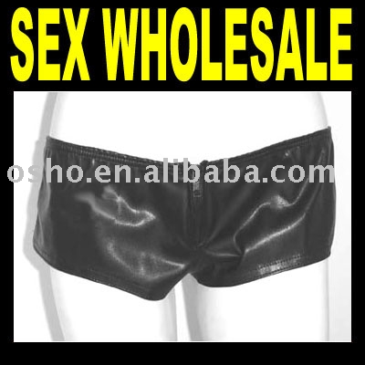 Leather Male Thong with Zipper - F-21 (Leather Male Thong with Zipper - F-21)