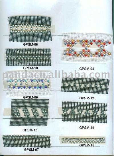 rhinestone mesh trimming (rhinestone maillage parage)