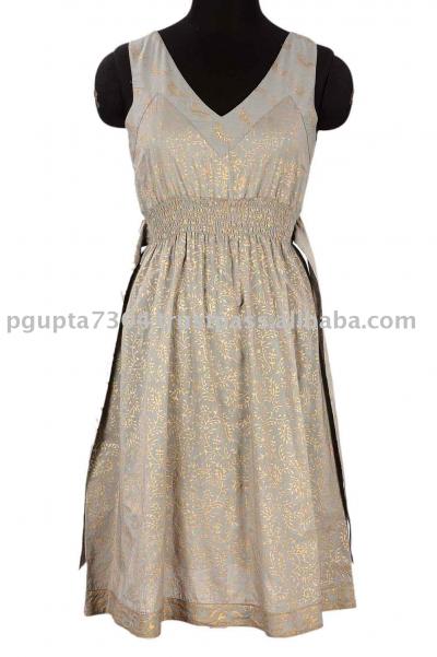 Cotton Gold Printed Dress (Coton imprimé Robe or)